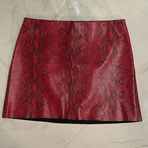 Alice + Olivia Elena Snake Print Leather Mini Skirt